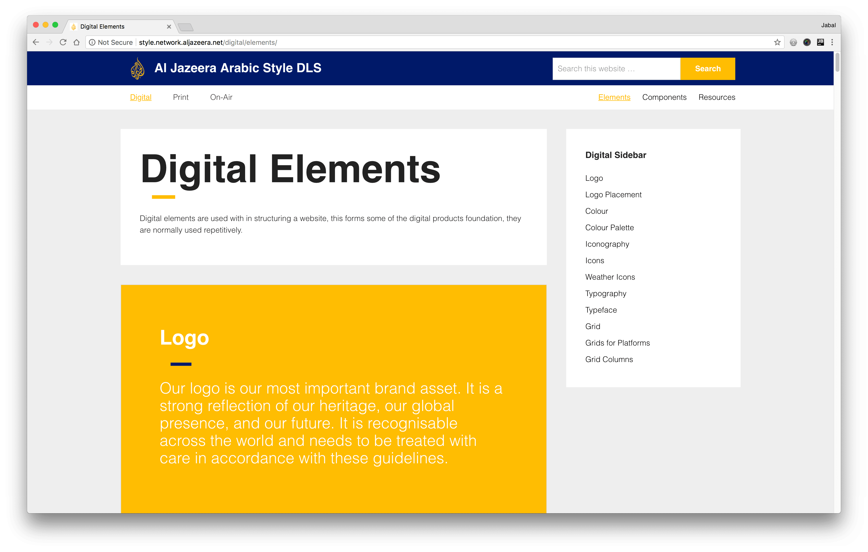 Al Jazeera Design Language System - Digital Elements