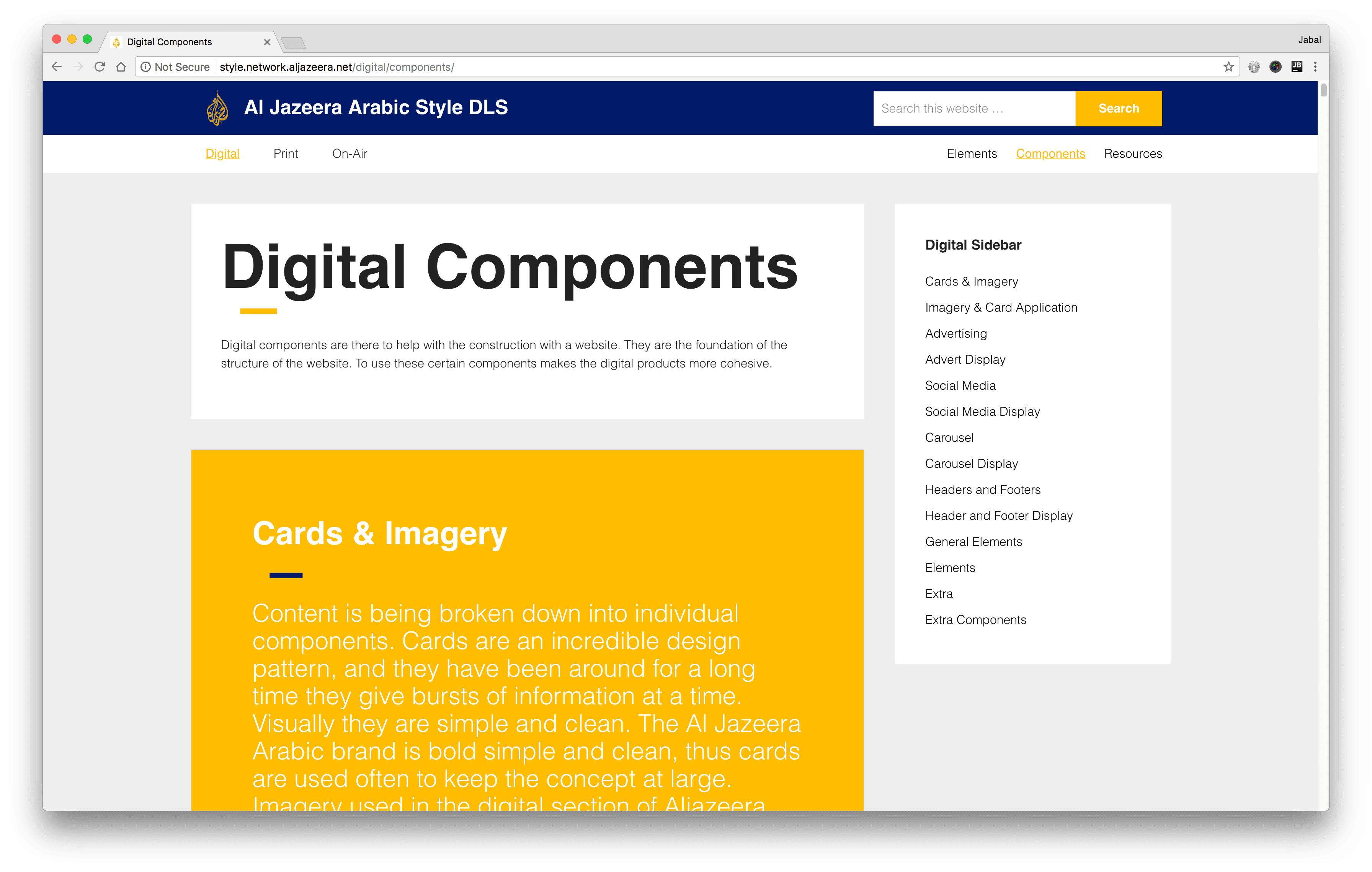 Al Jazeera Design Language System - Digital Components