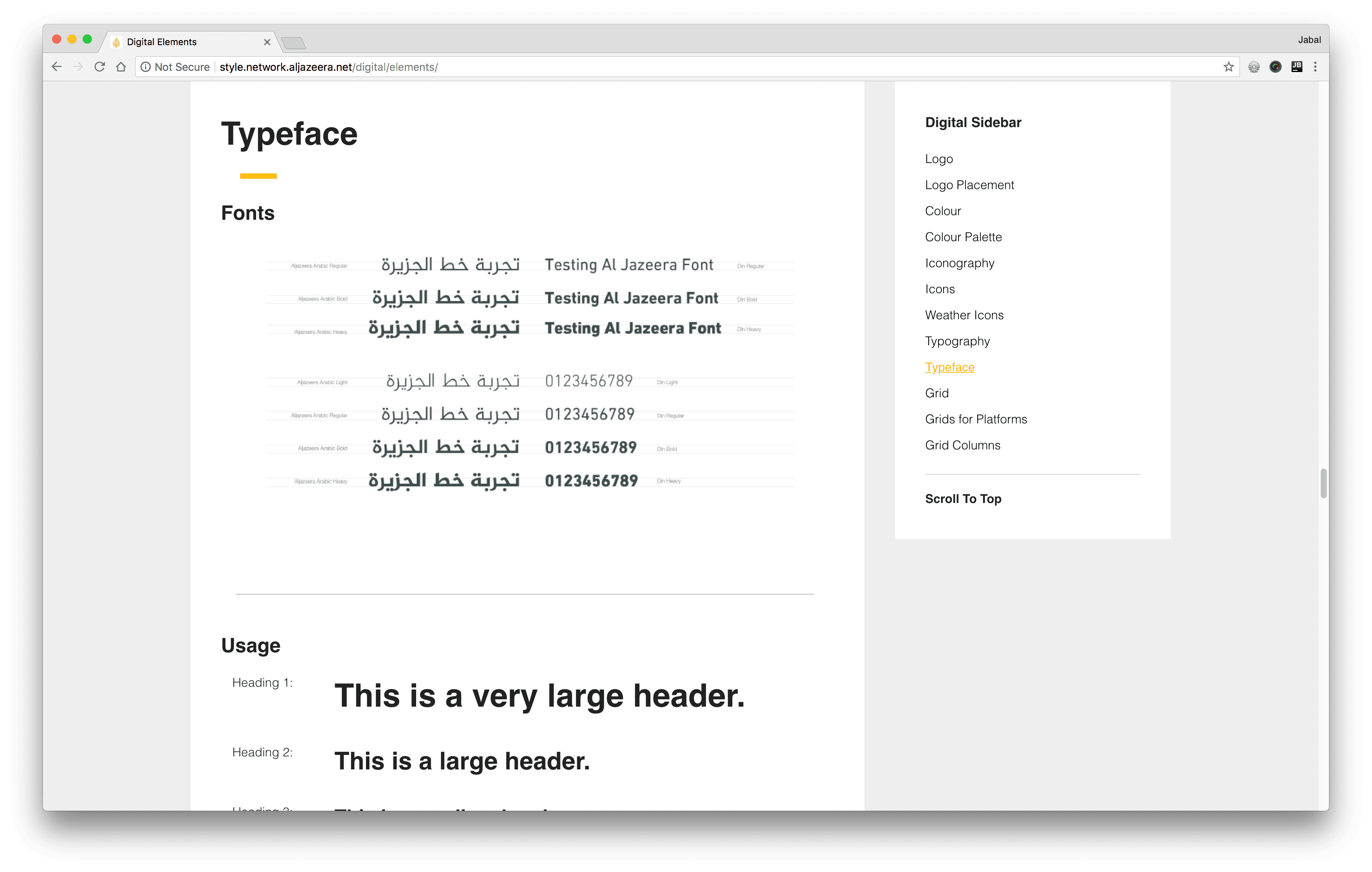 Al Jazeera Design Language System - Typeface
