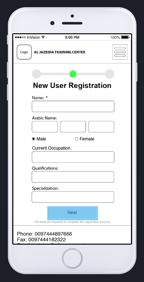 New User Registration - Step 2