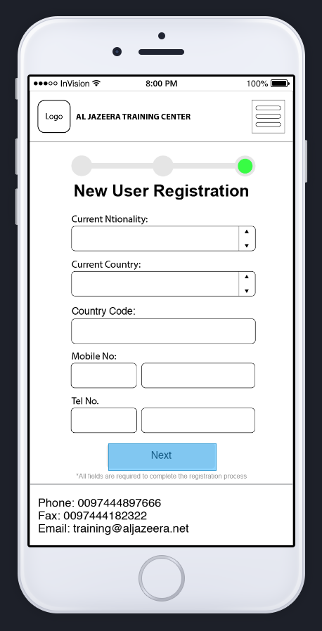 New User Registration - Step 3
