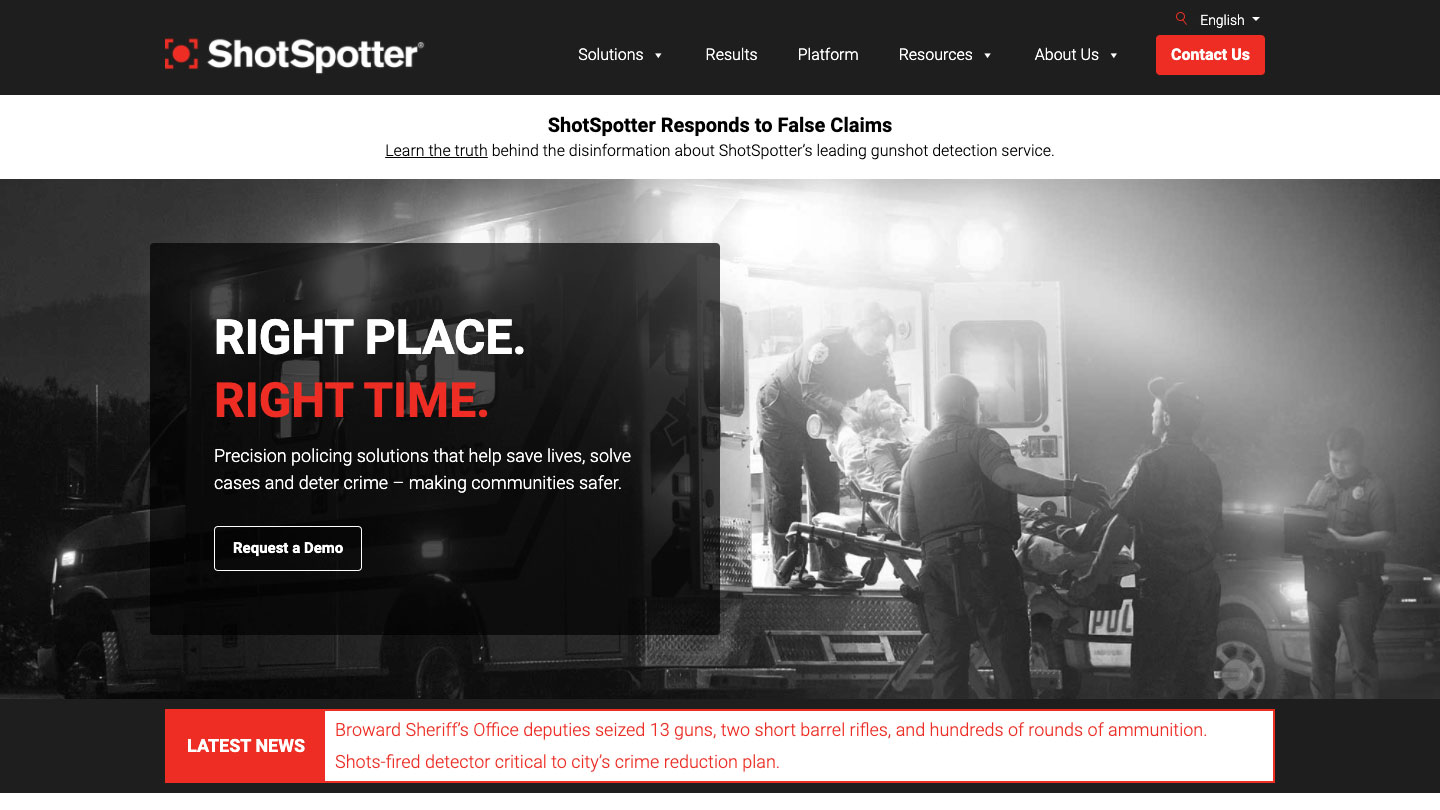 ShotSpotter – Design Development and Web Strategy